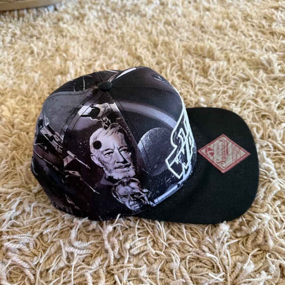 Star Wars Hip Hop Cap Mens Black White Embroidered Logo Adjustable Snapback Hat - Picture 3 of 6